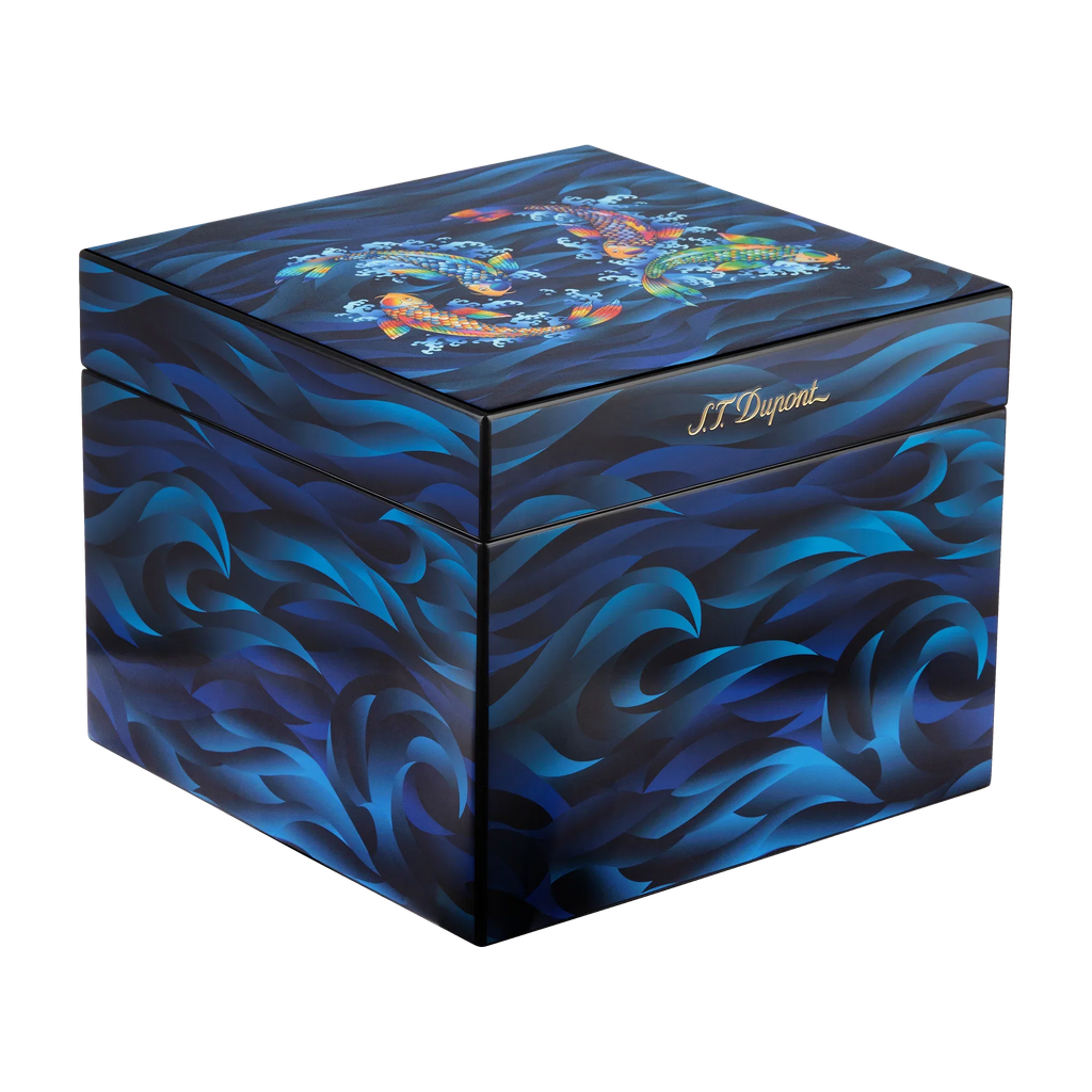 S.T. DUPONT Cigar Humidor Koi Fish Blue 001397