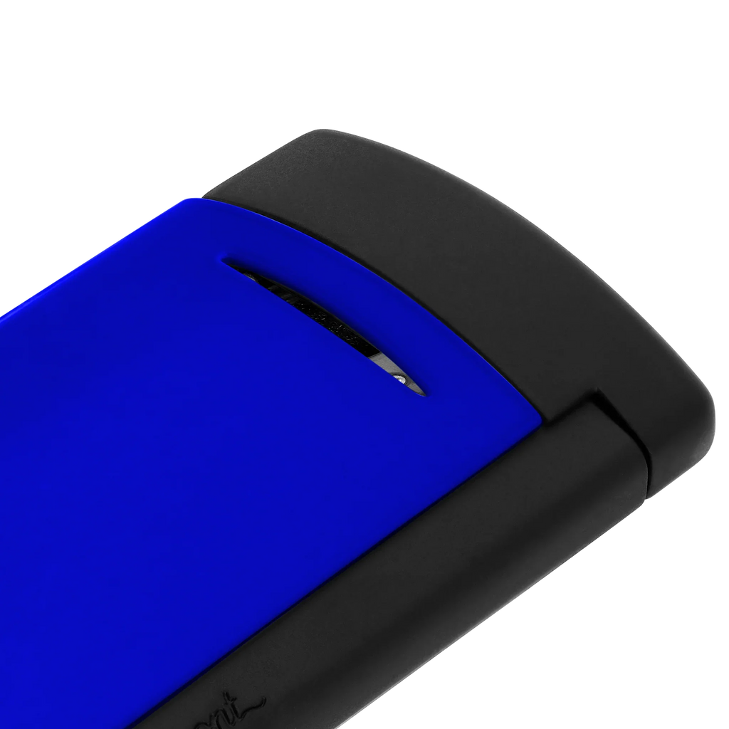 S.T. DUPONT Minijet Lacquer Neon Blue Lighter/Briquet 010871