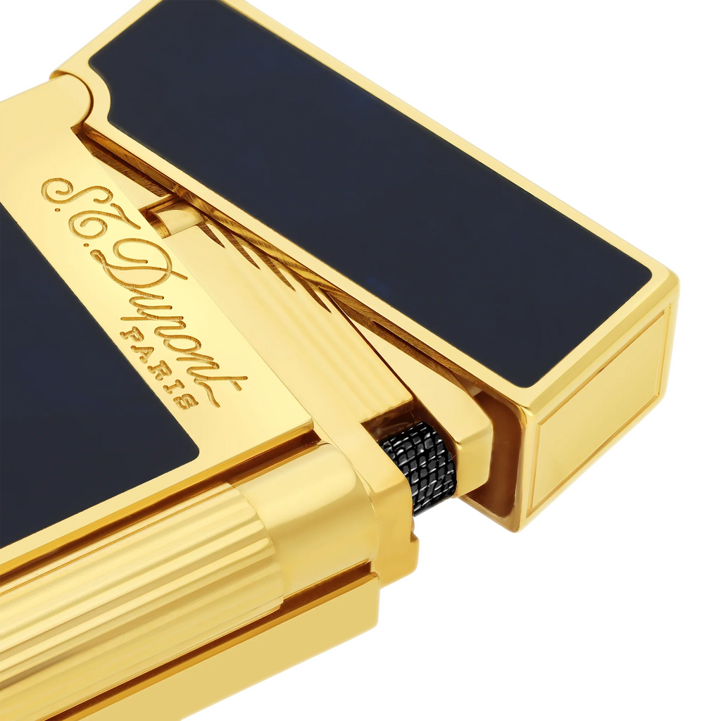 S.T. Dupont Ligne 2 Blue Lacquer and Golden Lighter/Briquet 016134