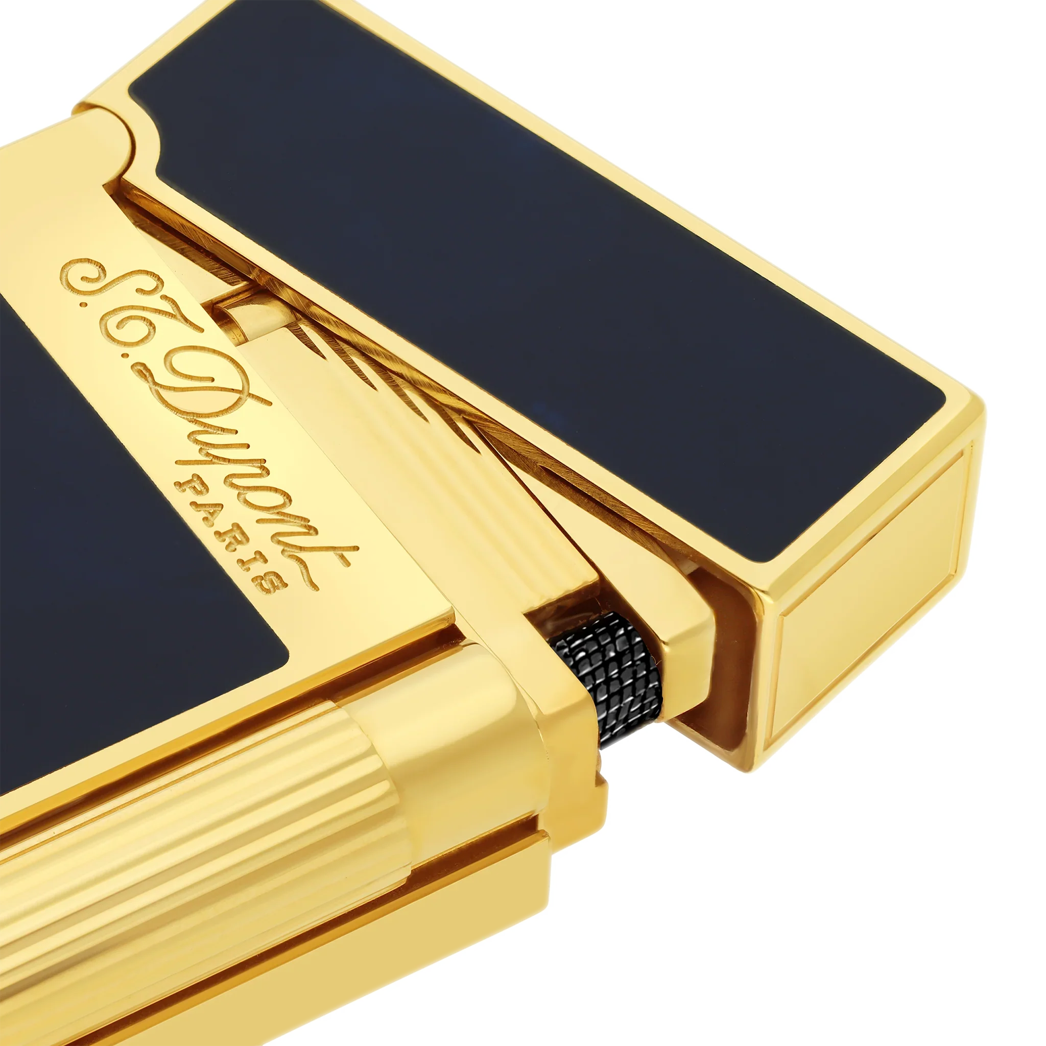 S.T. Dupont Ligne 2 Blue Lacquer and Golden Lighter/Briquet 016134