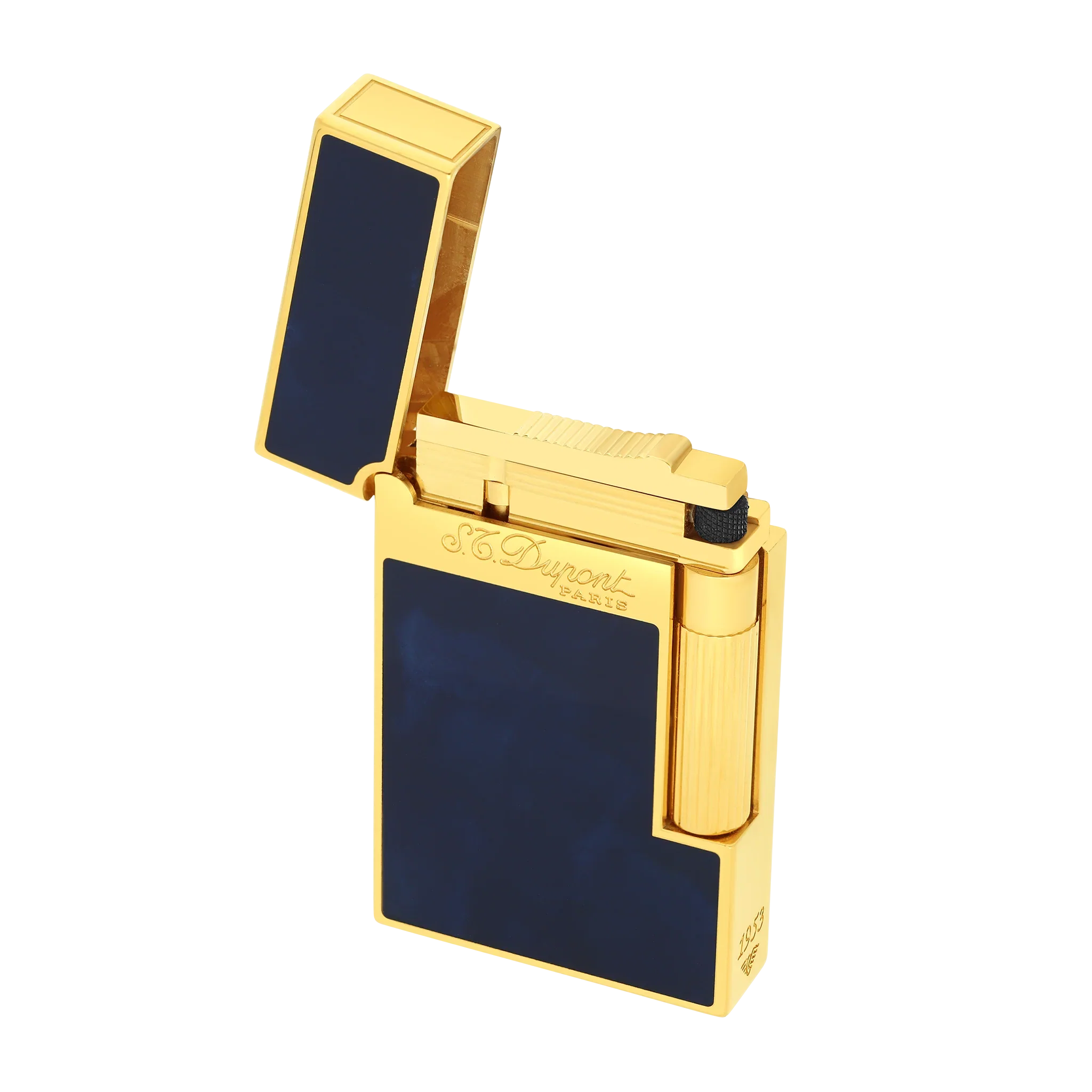 S.T. Dupont Ligne 2 Blue Lacquer and Golden Lighter/Briquet 016134