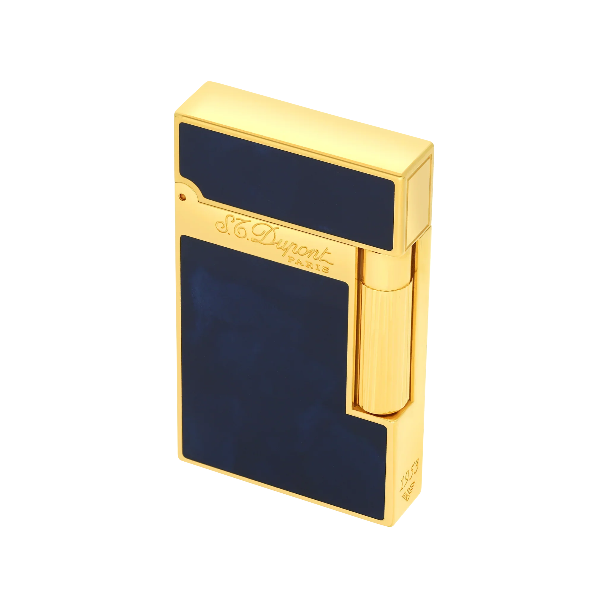 S.T. Dupont Ligne 2 Blue Lacquer and Golden Lighter/Briquet 016134
