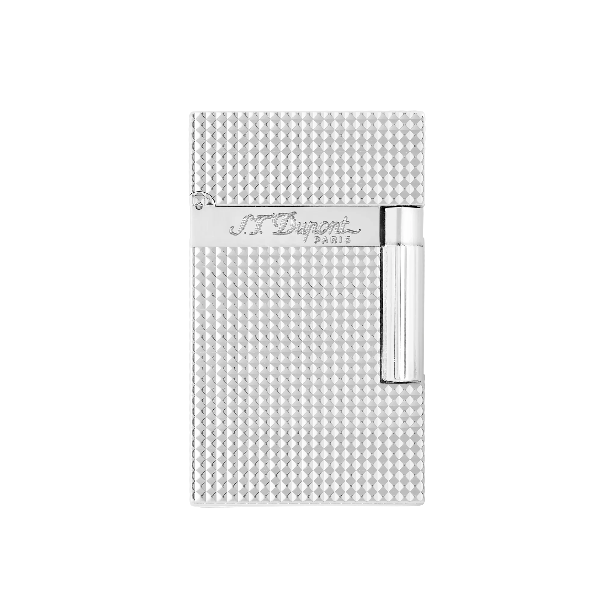 S.T. DUPONT LIGNE 2 DIAMOND HEAD SILVER LIGHTER/BRIQUET 016184