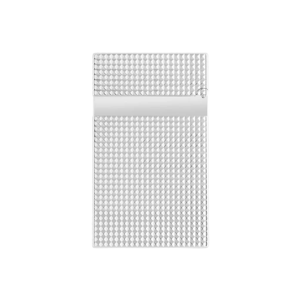 S.T. DUPONT LIGNE 2 DIAMOND HEAD SILVER LIGHTER/BRIQUET 016184