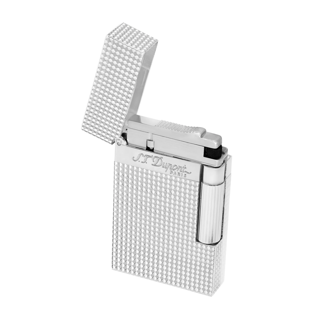 S.T. DUPONT LIGNE 2 DIAMOND HEAD SILVER LIGHTER/BRIQUET 016184