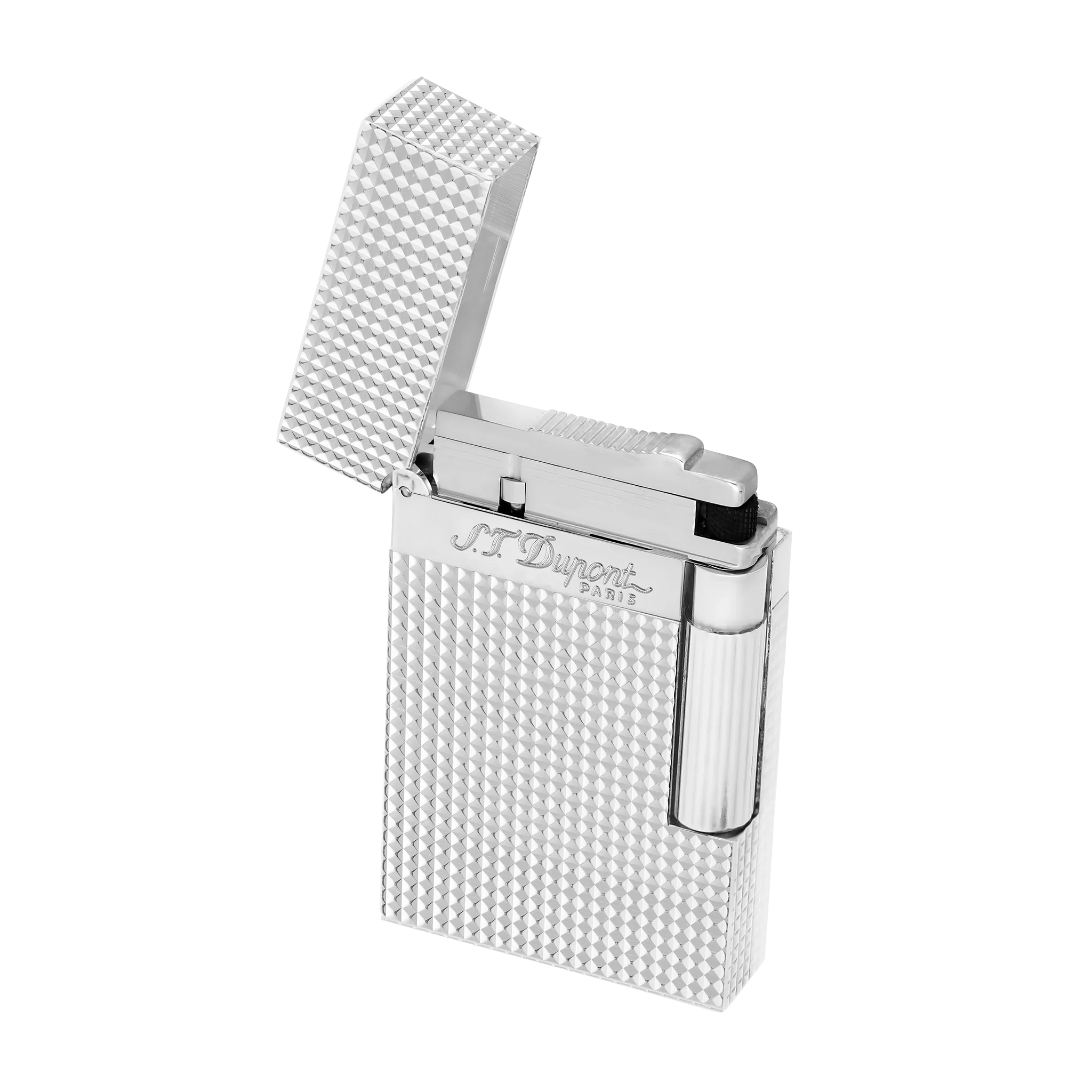S.T. DUPONT LIGNE 2 DIAMOND HEAD SILVER LIGHTER/BRIQUET 016184