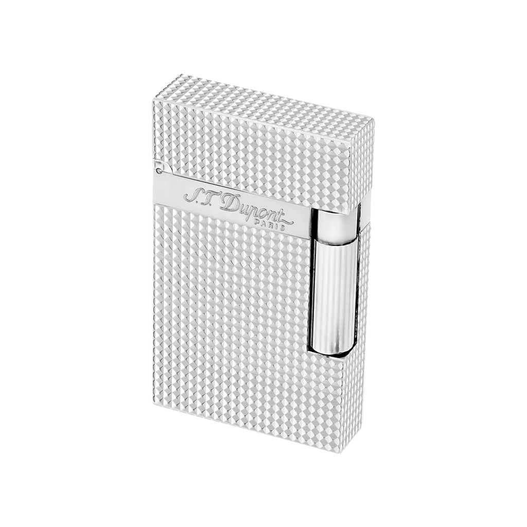 S.T. DUPONT LIGNE 2 DIAMOND HEAD SILVER LIGHTER/BRIQUET 016184
