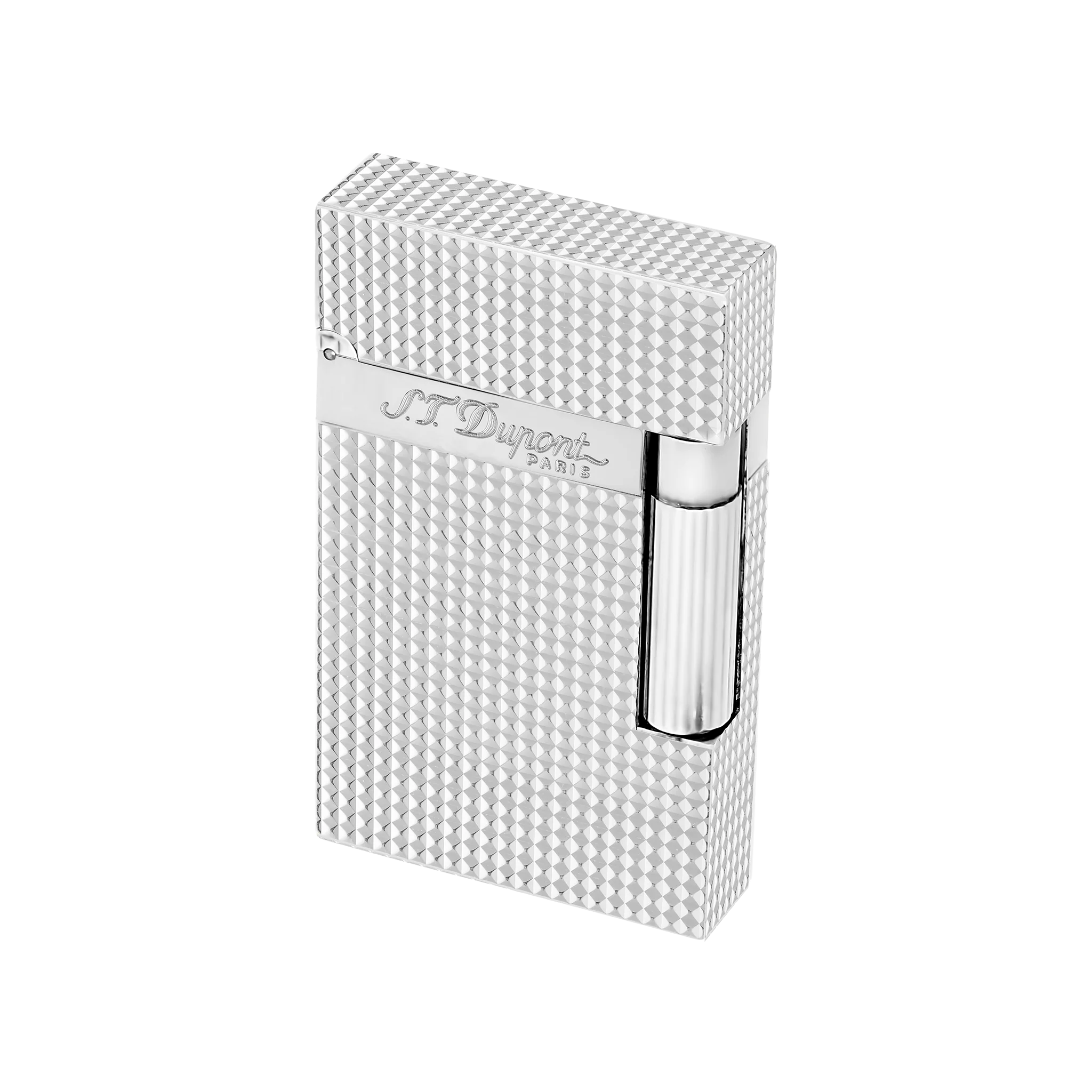 S.T. DUPONT LIGNE 2 DIAMOND HEAD SILVER LIGHTER/BRIQUET 016184
