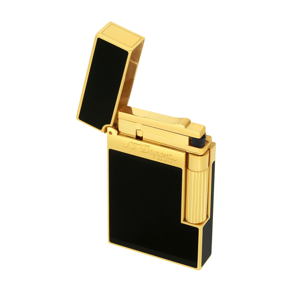 S.T. DUPONT LIGNE 2 BLACK LACQUERED GOLD LIGHTER/BRIQUET 016884