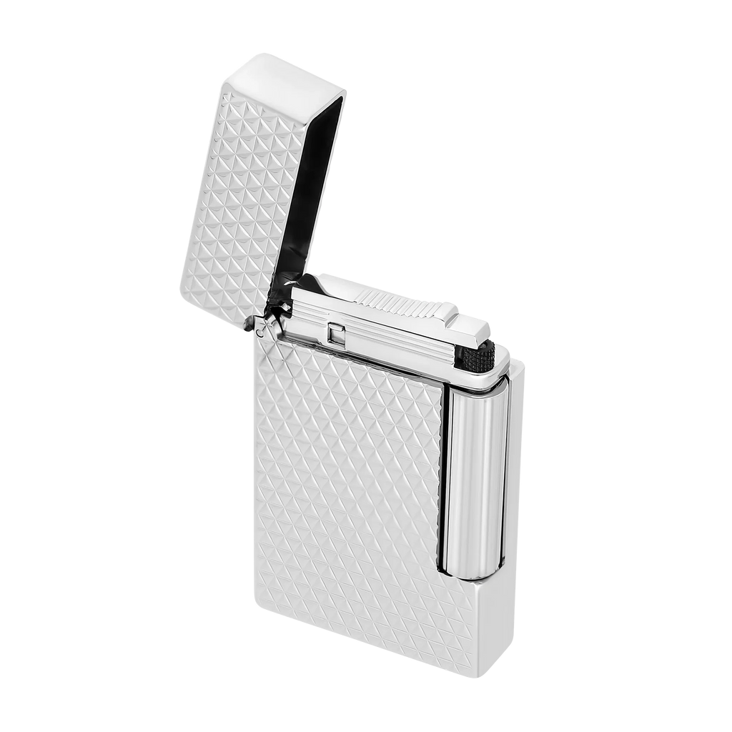 S.T. DUPONT INITIAL DIAMOND HEAD SILVER LIGHTER/BRIQUET 020820