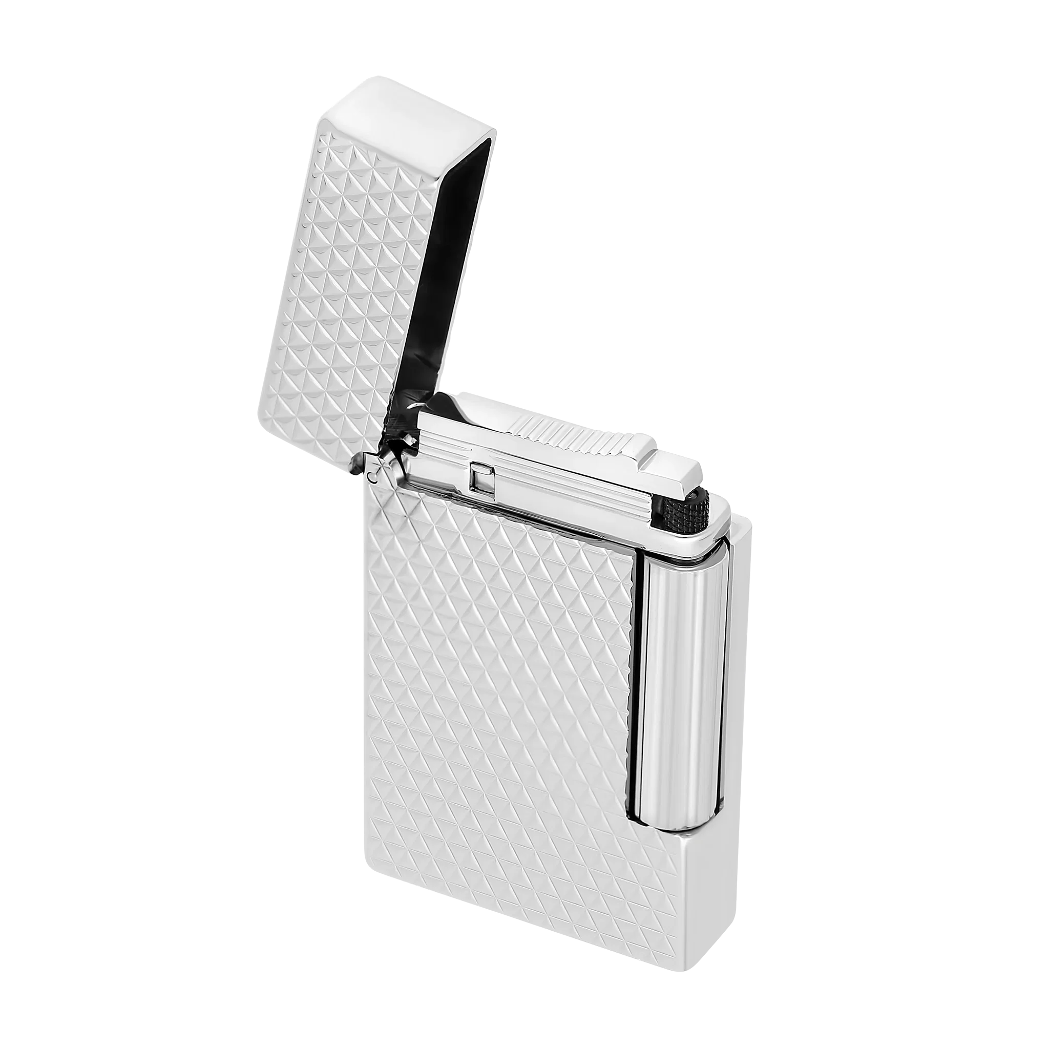 S.T. DUPONT INITIAL DIAMOND HEAD SILVER LIGHTER/BRIQUET 020820