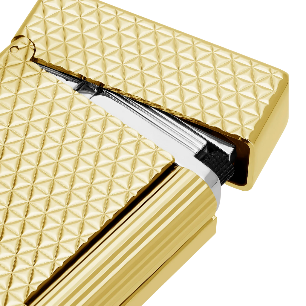 S.T. DUPONT INITIAL DIAMOND HEAD GOLD LIGHTER/BRIQUET 020821