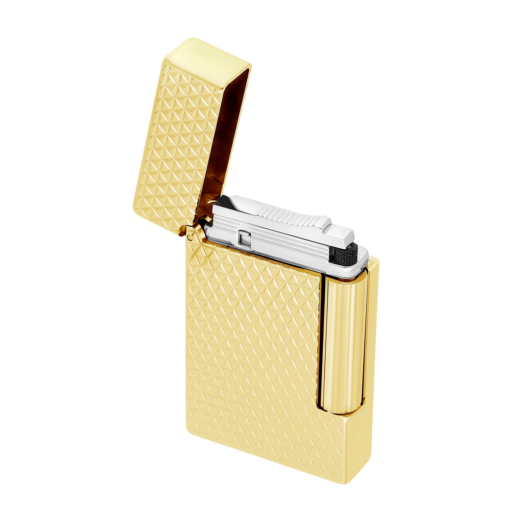 S.T. DUPONT INITIAL DIAMOND HEAD GOLD LIGHTER/BRIQUET 020821