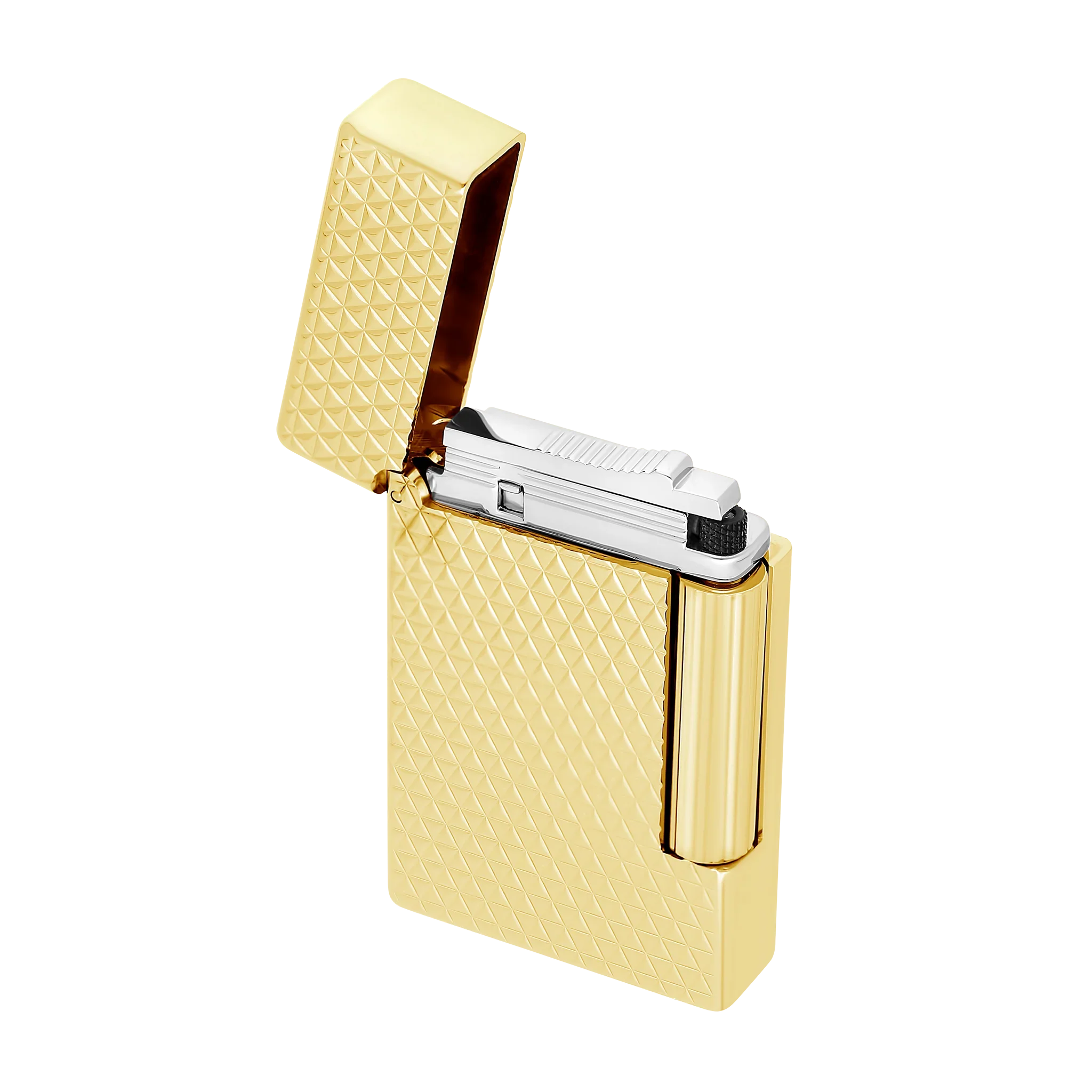 S.T. DUPONT INITIAL DIAMOND HEAD GOLD LIGHTER/BRIQUET 020821