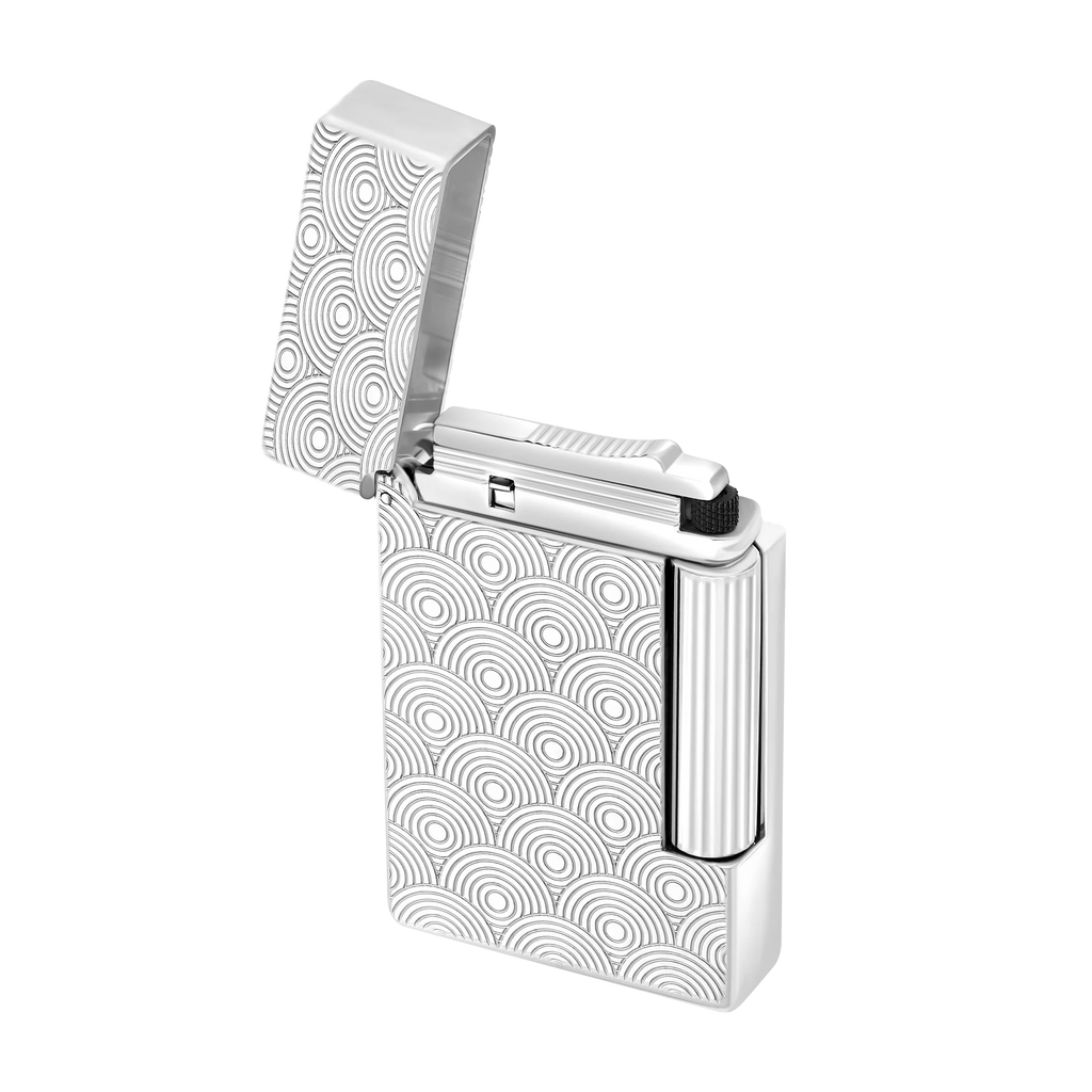 S.T. DUPONT Initial Cinetique Guilloche Palladium Lighter/Briquet 020844