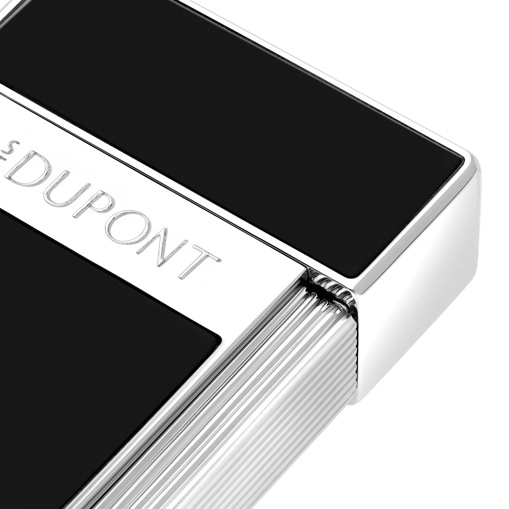 S.T. DUPONT Biggy Black Chrome Silver Lighter/Briquet 025221
