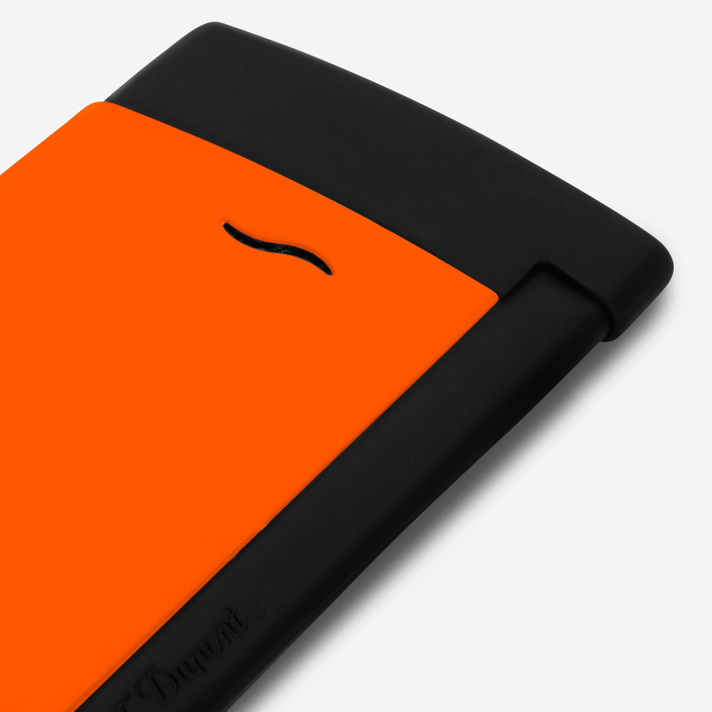S.T. Dupont Slim 7 Fluo Neon Orange Matte Black Metal Lighter 027769