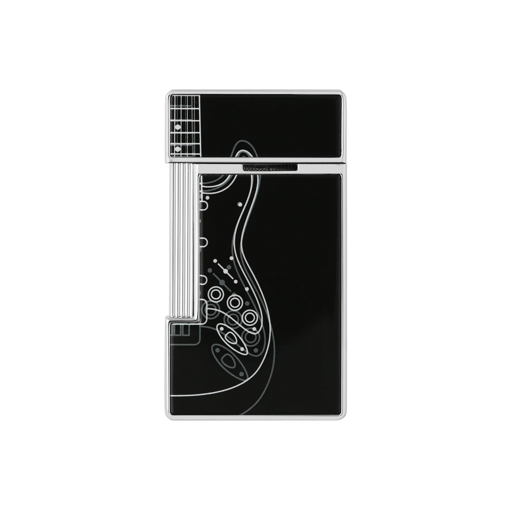 S.T. DUPONT Slimmy Fender Black Lacquered Lighter/Briquet 028025