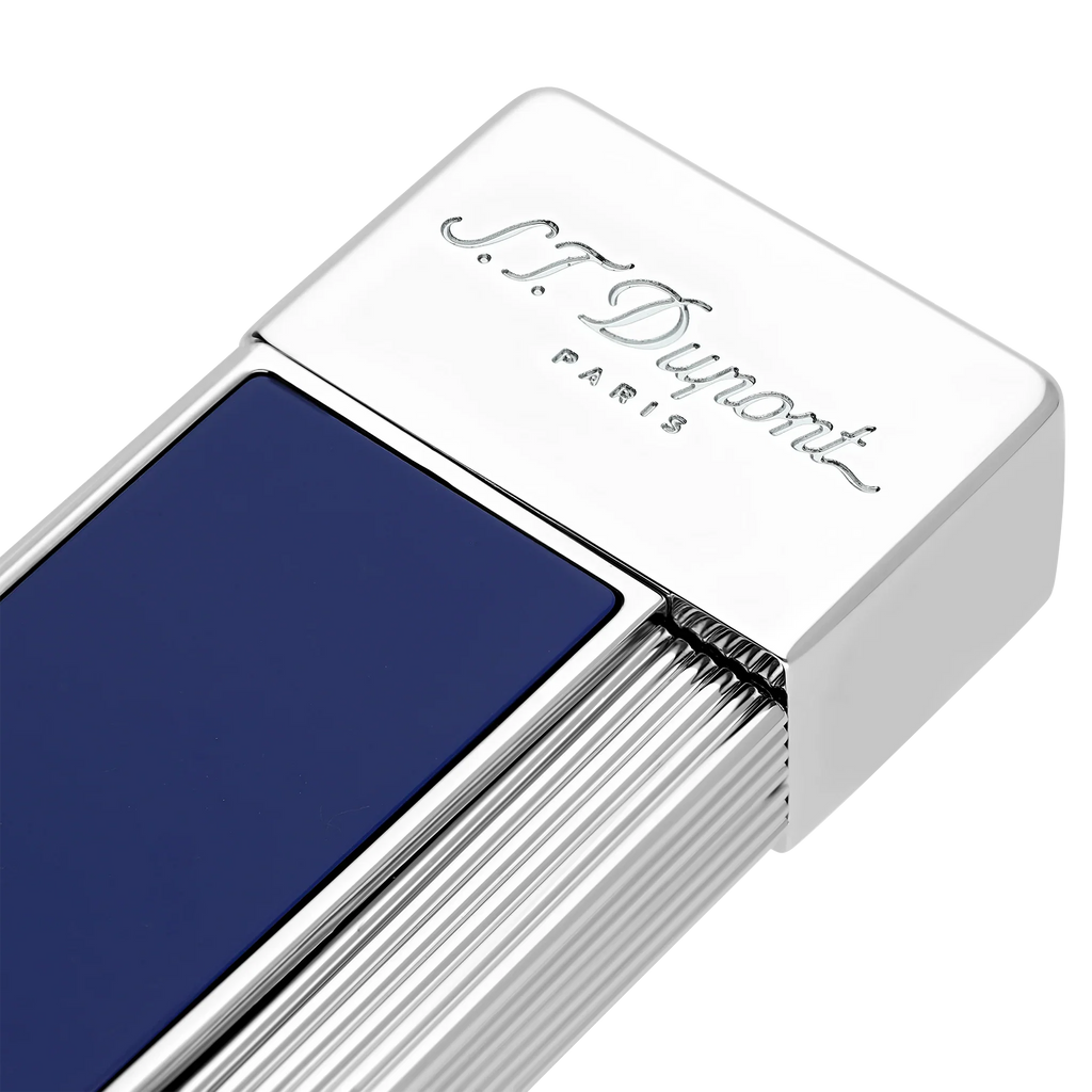 S.T. DUPONT Twiggy Chrome Indigo Blue Lighter/Briquet 030005