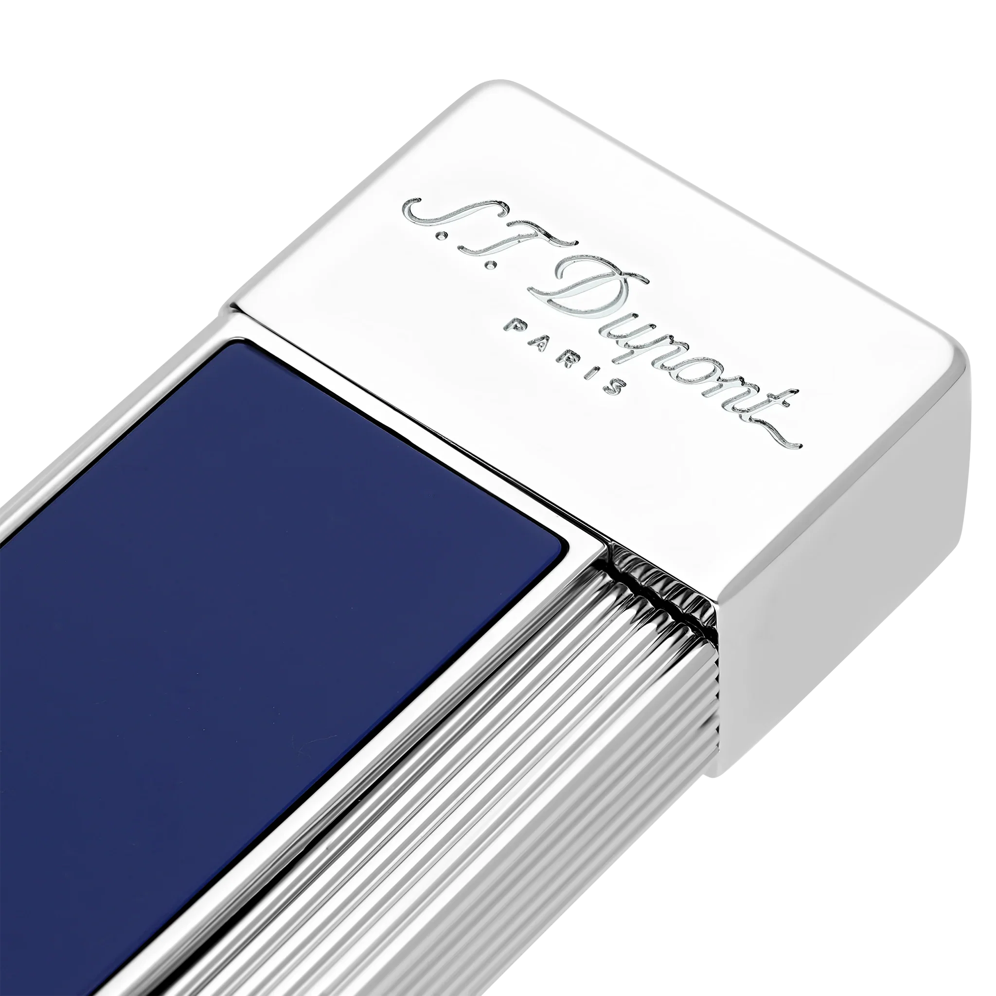 S.T. DUPONT Twiggy Chrome Indigo Blue Lighter/Briquet 030005
