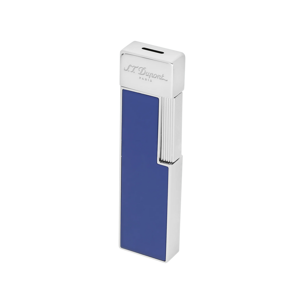 S.T. DUPONT Twiggy Chrome Indigo Blue Lighter/Briquet 030005