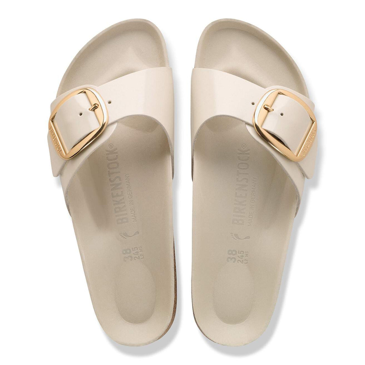 Women's Madrid Big Buckle Natural Leather Patent High-Shine Oyster Medium/Narrow
