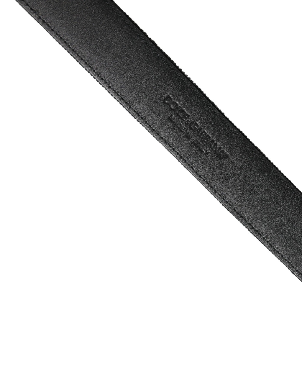 Dolce & Gabbana Black Suede Silver Tone Metal Buckle Men Belt