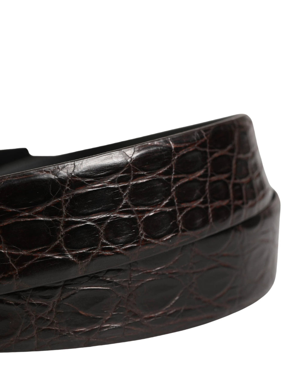 Dolce & Gabbana Men Black Exotic Leather Logo Buckle Belt