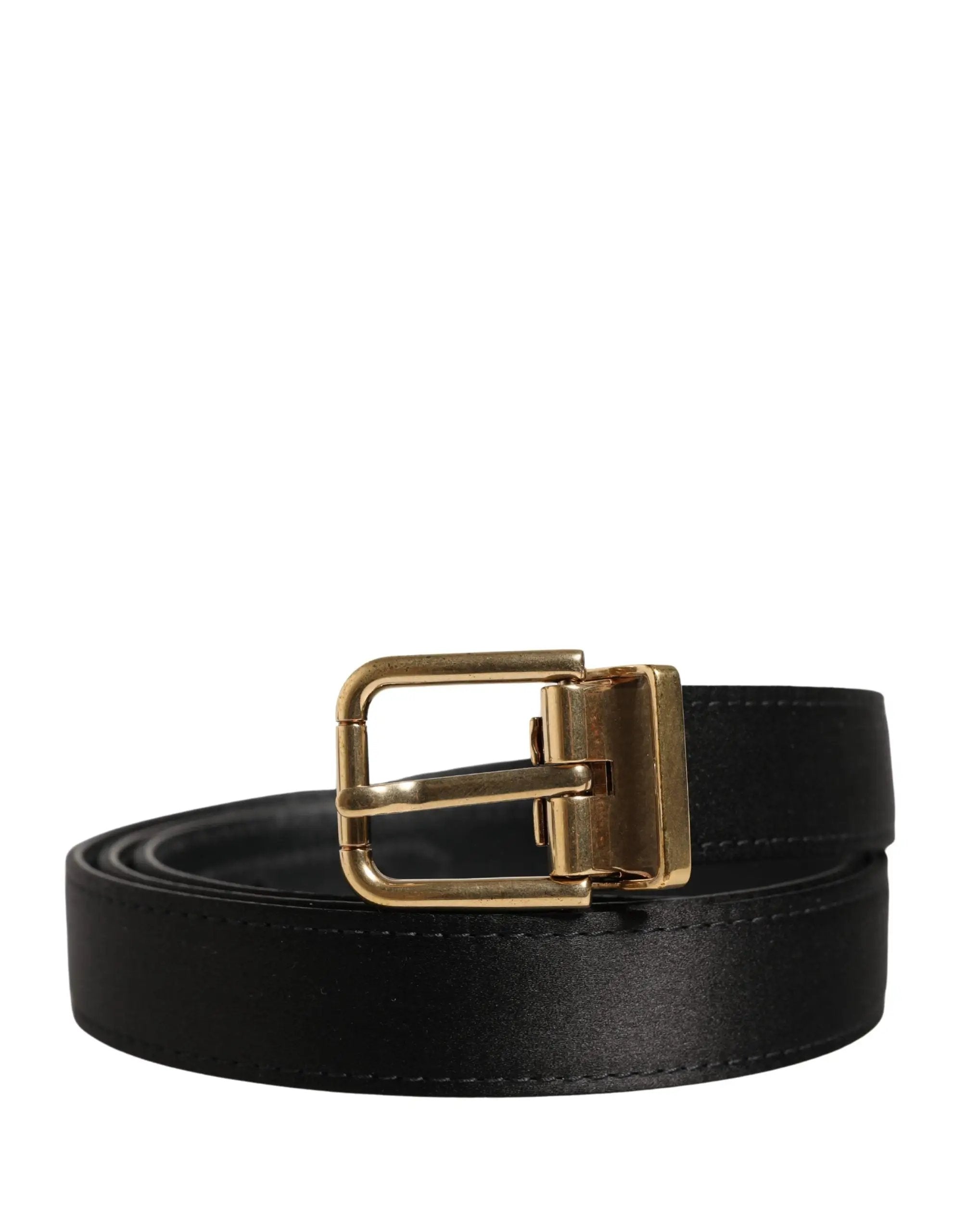 Dolce & Gabbana Black Viscose Metal Buckle Belt