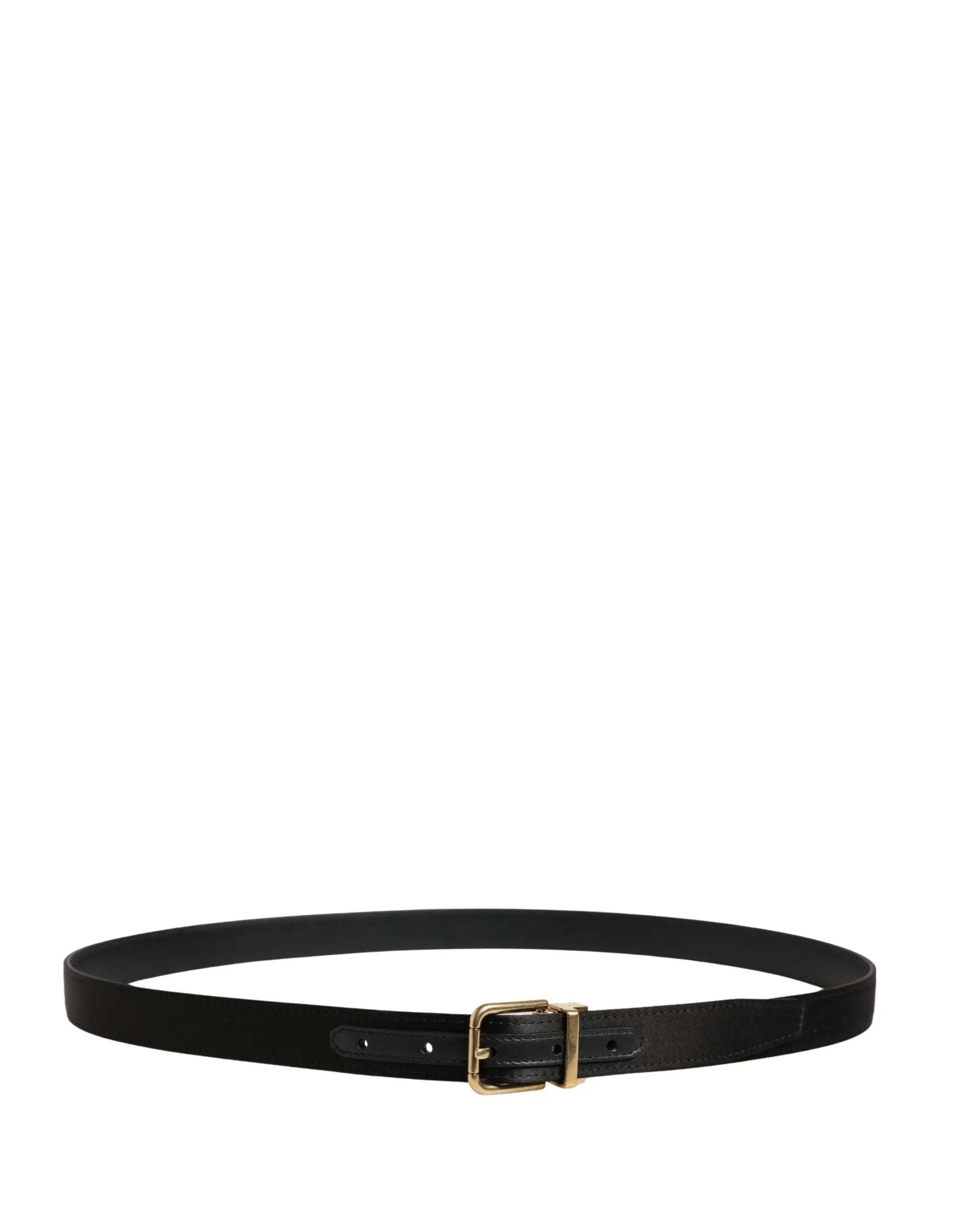 Dolce & Gabbana Black Viscose Metal Buckle Belt