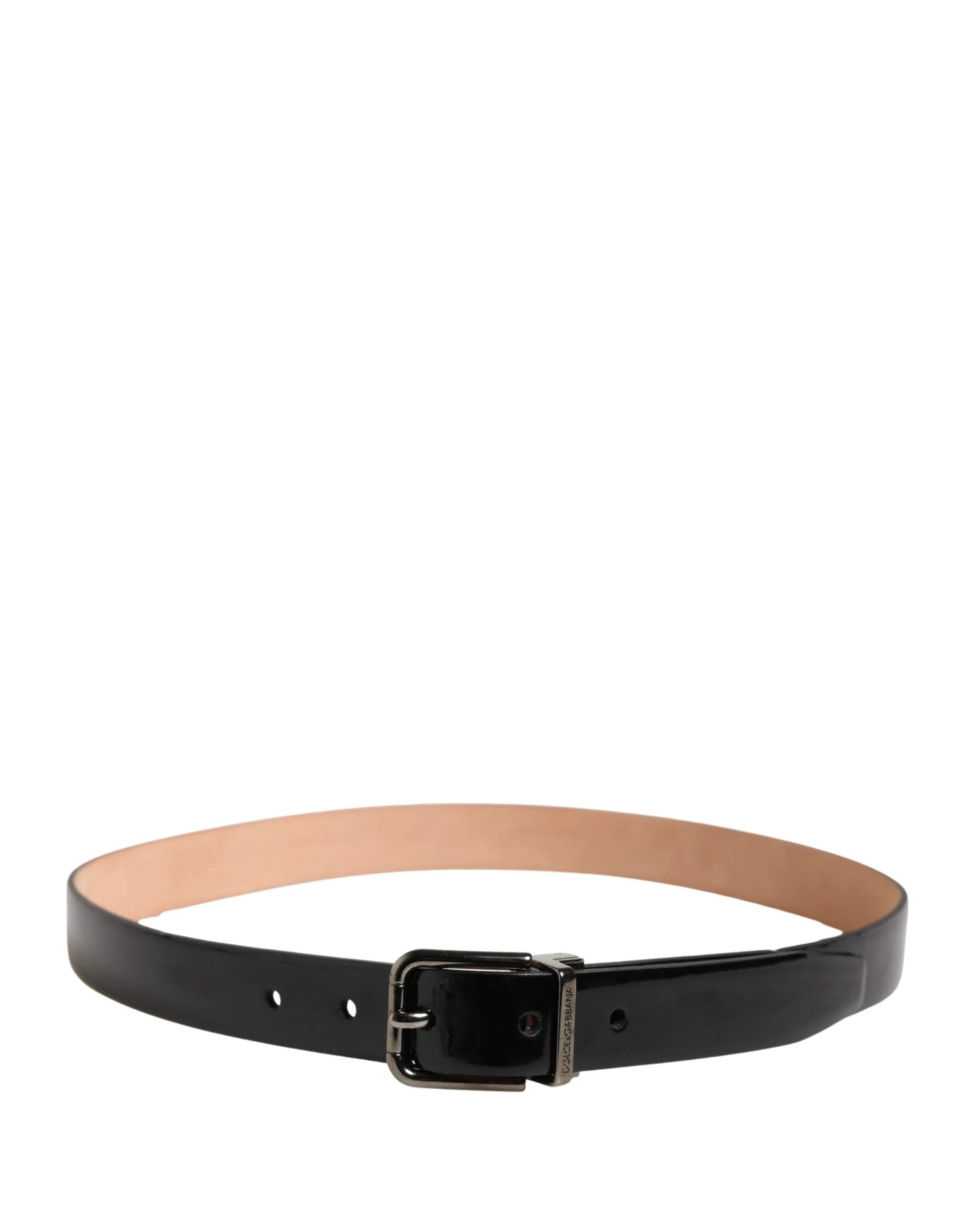Dolce & Gabbana Men Black Classic Leather Metal Buckle Belt