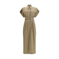 Brunello Cucinelli Beige Cotton Casual Dress