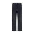 The Row Black Cotton Straight-Leg Jeans