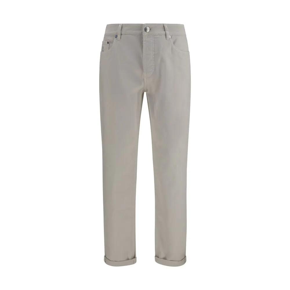 Brunello Cucinelli White Cotton Straight-Leg Jeans