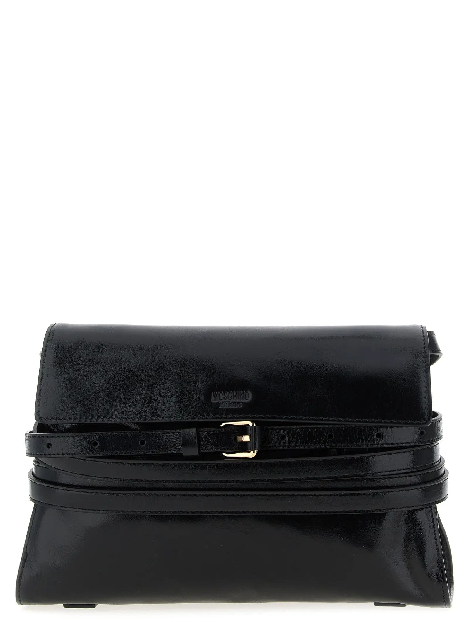 Moschino Black Leather Crossbody Bag