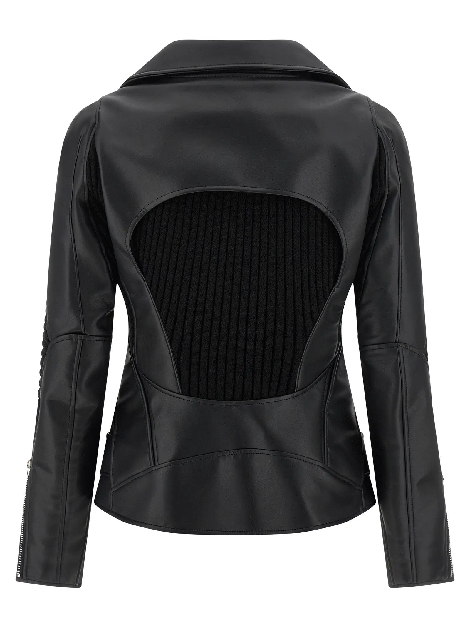 Junya Watanabe Black Artificial Leather Biker Jacket
