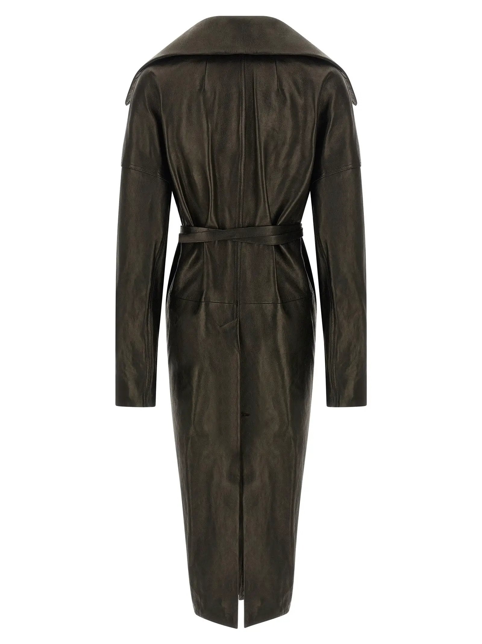 Rick Owens Black Lamb Leather Coat
