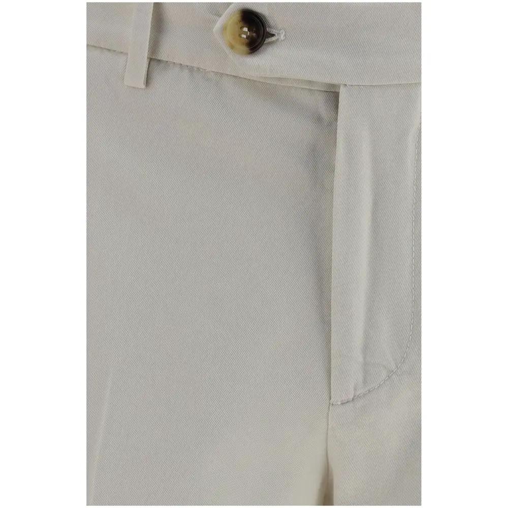 Brunello Cucinelli White Cotton Casual Pants