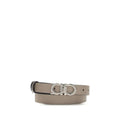 Ferragamo Gray Calf Leather Bos Taurus Regular Belt