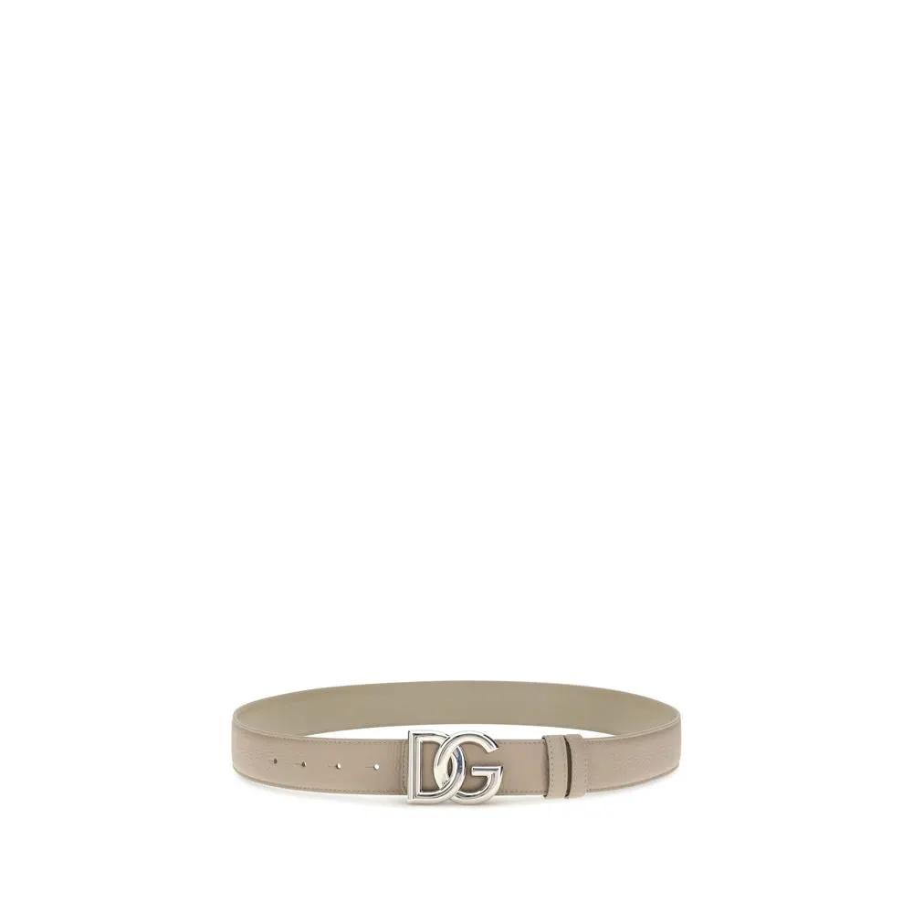Dolce & Gabbana Beige Calf Leather Bos Taurus Regular Belt
