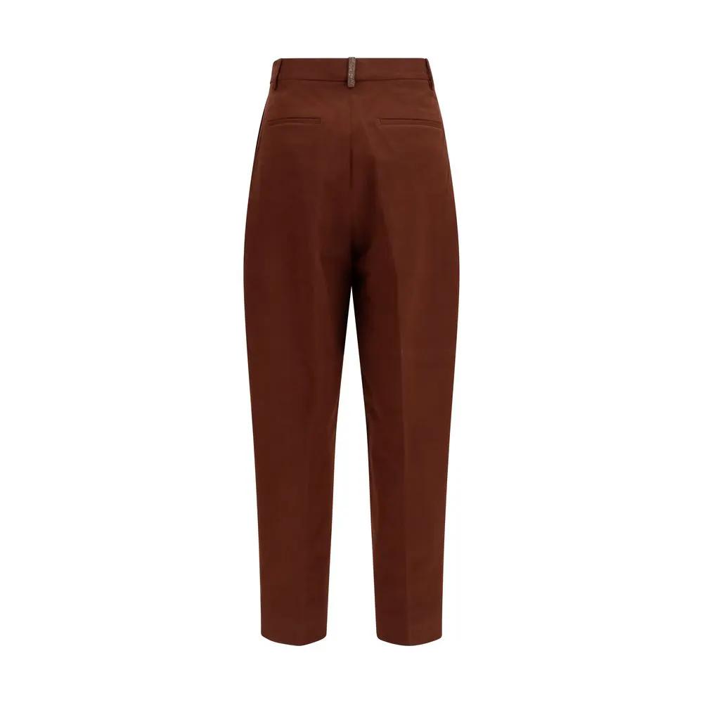 Fabiana Filippi Brown Cotton Casual Pants