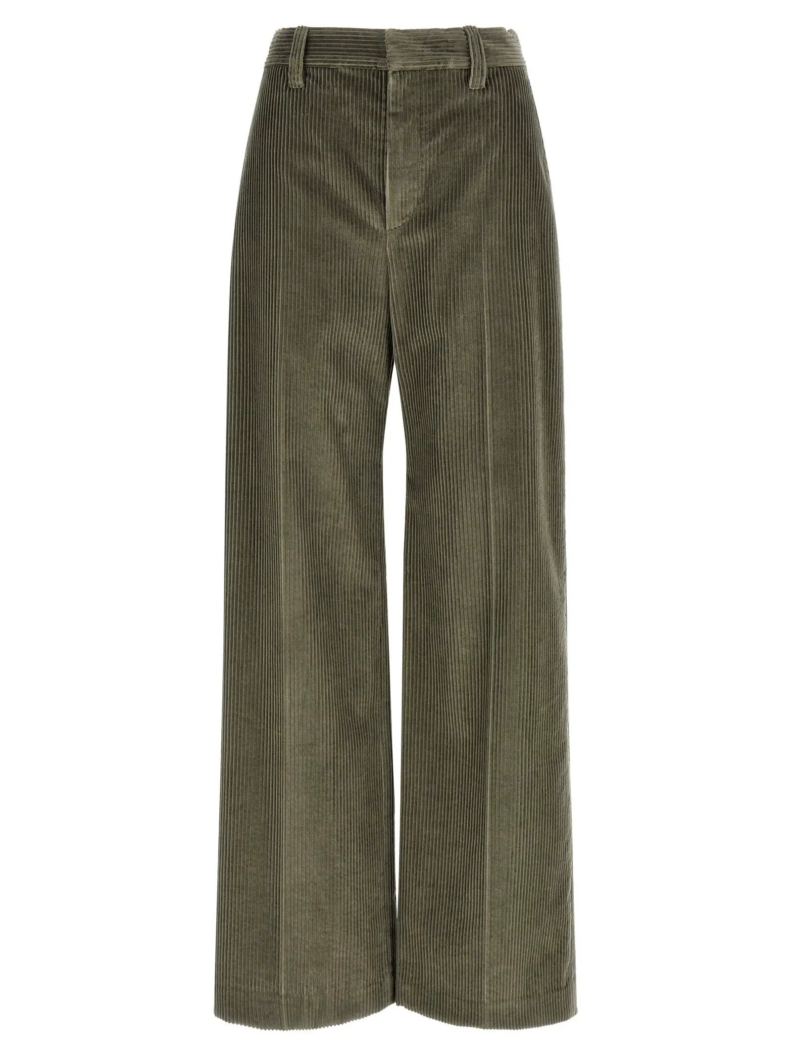 Brunello Cucinelli Bicolor Cotton Flared Pants