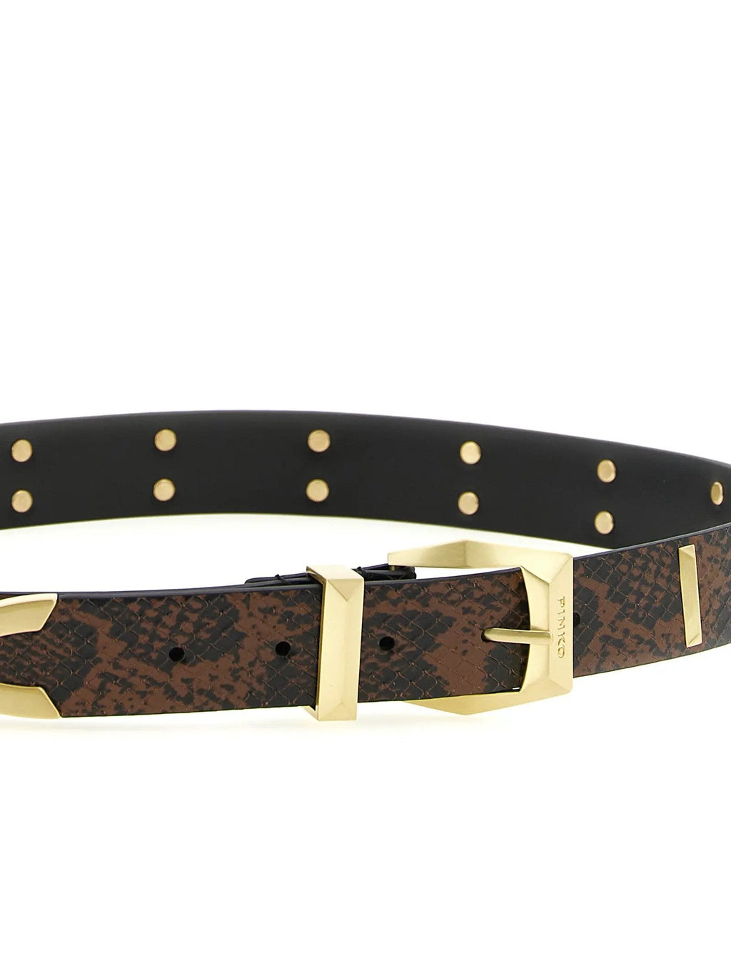 PINKO Gray Calfskin Regular Belt