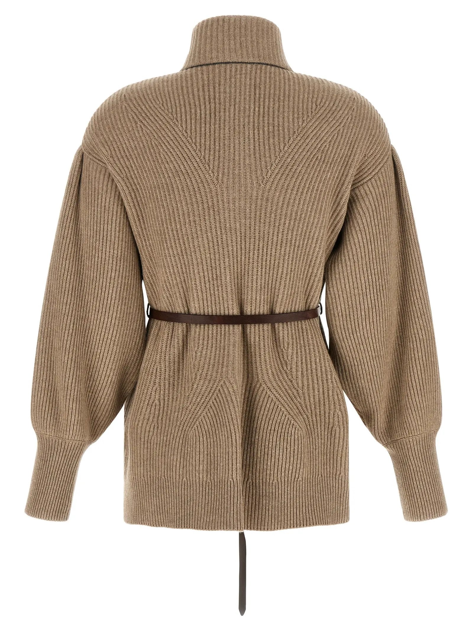 Brunello Cucinelli Beige Virgin Wool Cardigan