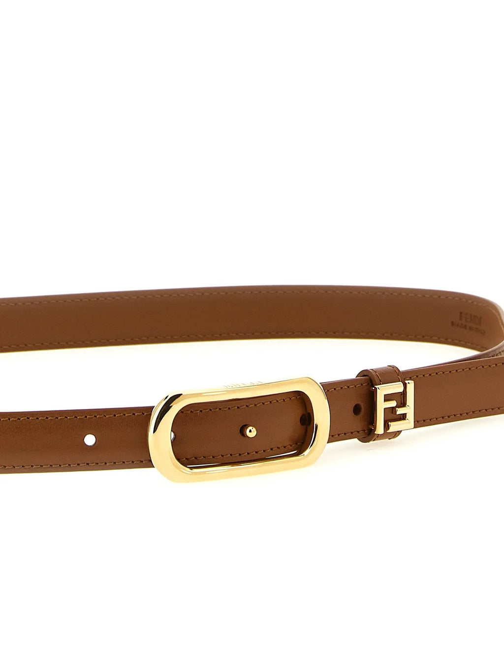 Fendi Brown Calfskin Leather Regular Belt