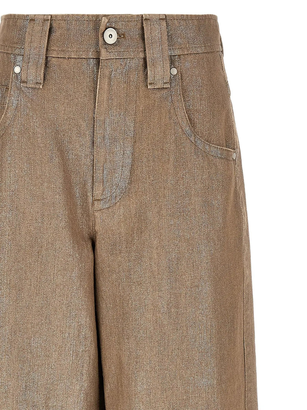 Brunello Cucinelli Beige Cotton Relaxed Fit Jeans