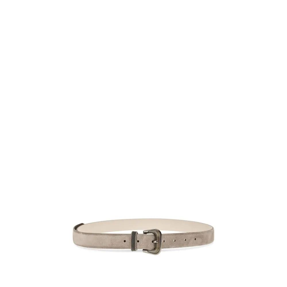 Brunello Cucinelli Beige Calf Leather Bos Taurus Regular Belt