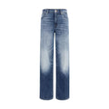 7FOR Blue Cotton Straight-Leg Jeans