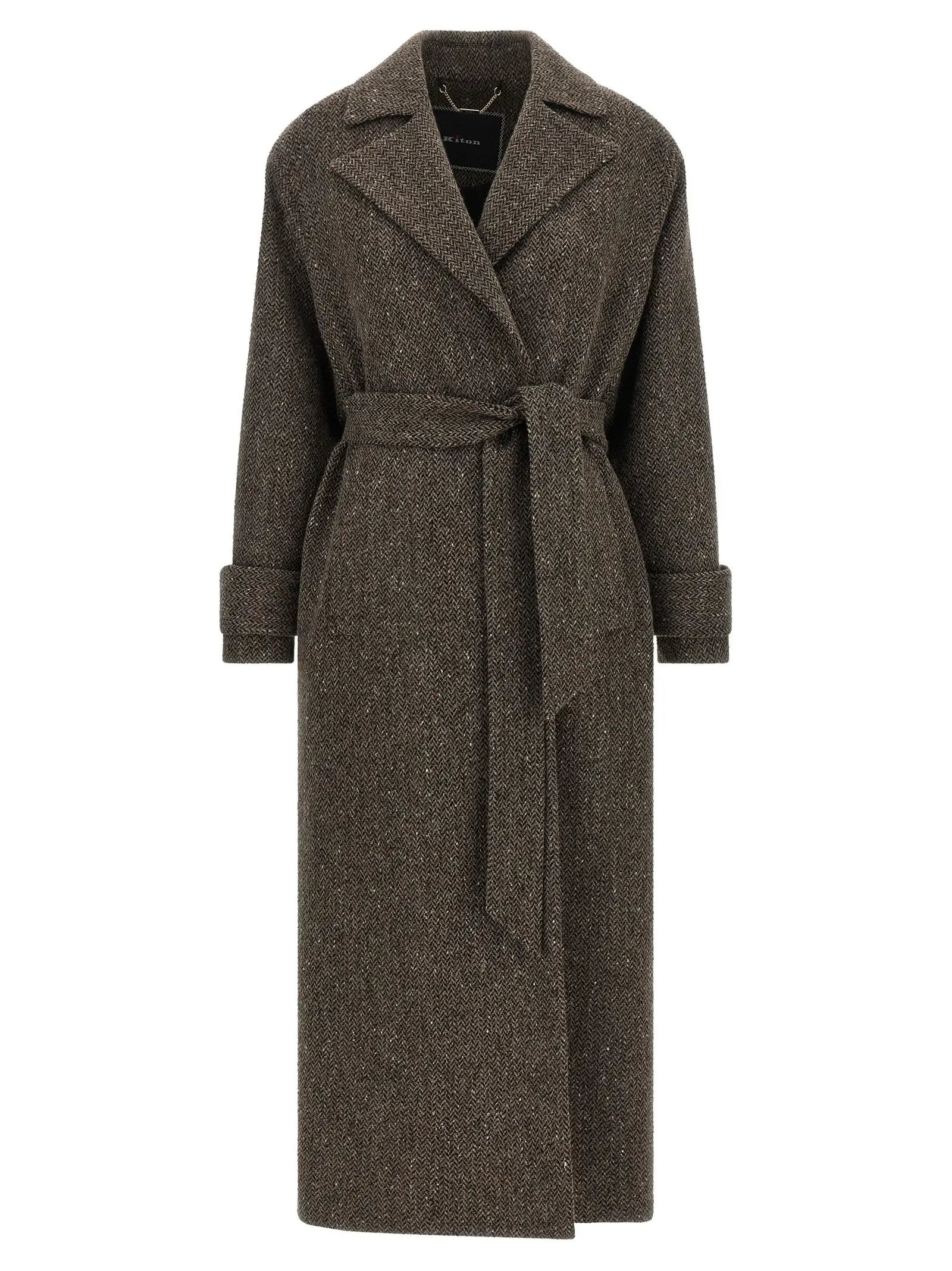 Kiton Brown Virgin Wool Coat