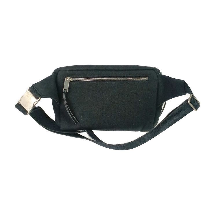 Saint Laurent Paris Waist Bag City Belt Black Canvas Leather Men